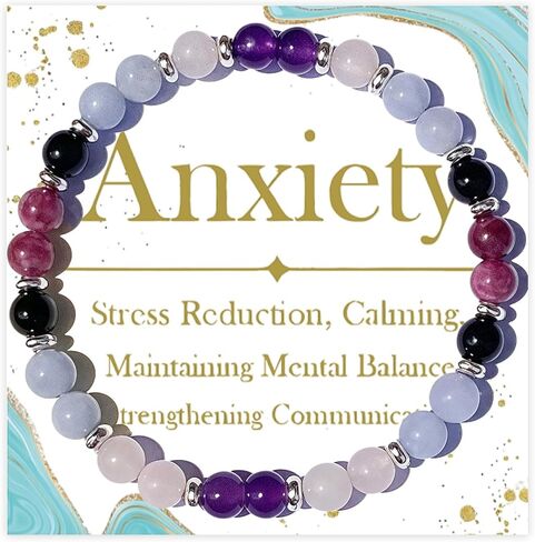 Anxiety Fidget Bracelet for Women Natural Stone Jewelry Triple Protection Calming Stress Relief Bracelet for Mental Balance and Relaxation Gifts in Saudi Arabia