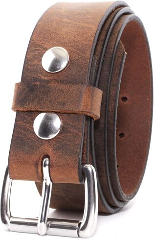 Mens Belts Leather Veg Oil Tan, Genuine Buffalo Leather Handmade By Amish, 1.5 Inch Wide & 3.6mm Thickness in Saudi Arabia