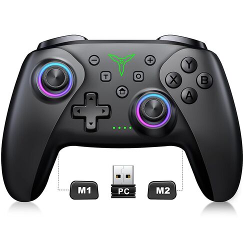 PC Controller, Wireless Bluetooth Controller, 1000mAh Battery, with Hall Effect Joysticks & Triggers, No Dead Zone, No Stick Drift, Controller for PC, Switch, iOS and Android, Cool Dynamic Light in Kuwait