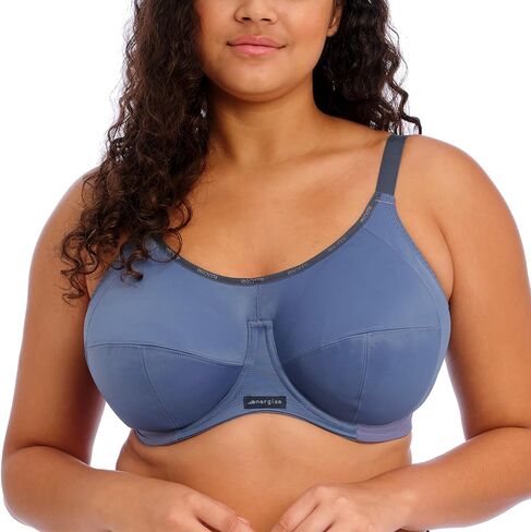Elomi Womens Energise Sports Bra: High Impact Support. Non-Compression Design, Racerback Option. UK Sizes D-k, Us Sizes D-o in Saudi Arabia