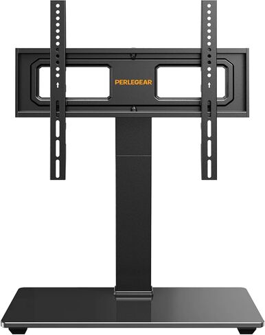Perlegear Universal Swivel TV Stand with Pegboard Storage, Height Adjustable Table top TV Stand Mount for 42-90 Inch TVs, up to 150 lbs with Large Glass Base for Stability, Max VESA 600x400mm PGTVS36 in Saudi Arabia