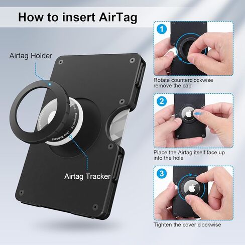 محفظة AirTag رفيعة للرجال، حامل بطاقات ائتمان بسيط من الألومنيوم، محفظة معدنية مع مشبك نقود، محافظ جيب أمامية متوافقة مع Apple Air Tag، حجب RFID، تحمل ما يصل إلى 22+ بطاقة بالإضافة إلى النقود in Kuwait