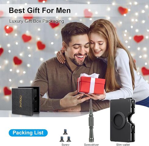 محفظة AirTag رفيعة للرجال، حامل بطاقات ائتمان بسيط من الألومنيوم، محفظة معدنية مع مشبك نقود، محافظ جيب أمامية متوافقة مع Apple Air Tag، حجب RFID، تحمل ما يصل إلى 22+ بطاقة بالإضافة إلى النقود in Kuwait