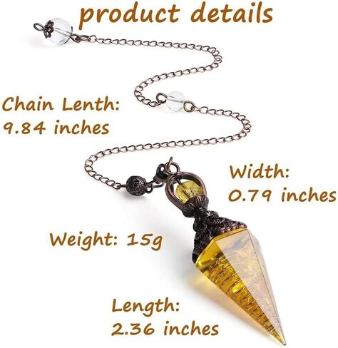 11-Piece Crystal Healing Divination Pendulum Set Hexagonal Pyramid Pendant Pendulum for Divination, Chakra Balancing, and Spiritual Meditation in Saudi Arabia