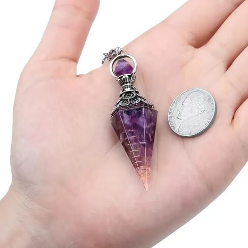 11-Piece Crystal Healing Divination Pendulum Set Hexagonal Pyramid Pendant Pendulum for Divination, Chakra Balancing, and Spiritual Meditation in Saudi Arabia
