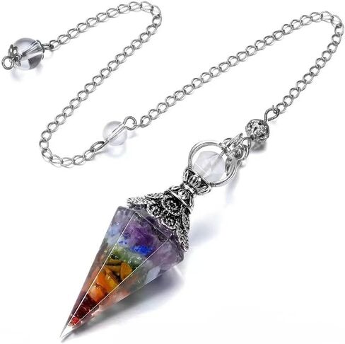 11-Piece Crystal Healing Divination Pendulum Set Hexagonal Pyramid Pendant Pendulum for Divination, Chakra Balancing, and Spiritual Meditation in Saudi Arabia