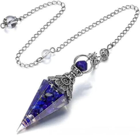 11-Piece Crystal Healing Divination Pendulum Set Hexagonal Pyramid Pendant Pendulum for Divination, Chakra Balancing, and Spiritual Meditation in Saudi Arabia