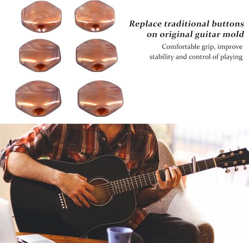 6Pcs Guitar Tuning Peg Guitar Machine Head Guitar Tuning Key Button, Plastic Tuner Key Cover Machine Head Knob Guitar Tuner Peg Button for Replacement Tuning Pegs in Saudi Arabia