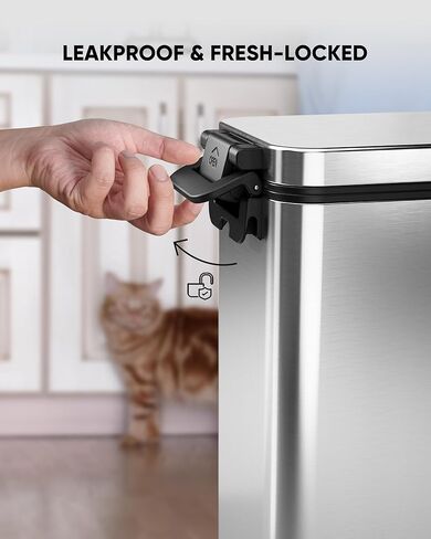 Courpal® Stainless Steel Dog Food Storage Container - 20 LB Dry Pet Food Container with Lids Airtight for Cat Dog Bird - 15L Stackable Metal Large Sealed Animal Food Bin with Scoop in Saudi Arabia