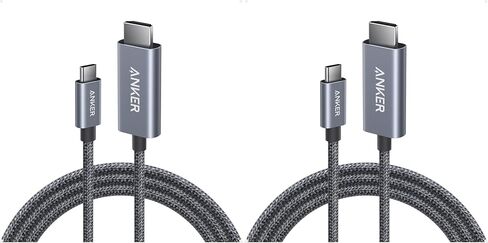 Anker HDMI Cable,4K@60Hz HDR USB C to HDMI Cable,Ultra-Fast Nylon-Braided HDMI Cord with Advanced Shielding,Thunderbolt 5/4/3 Compatible,for MacBook,iPad,iPhone,HD TV,and More(3FT,Black) in Kuwait