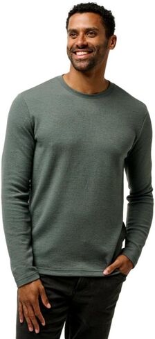 TravisMathew Mens Cloud Waffle Crew Dark Olive M in Saudi Arabia
