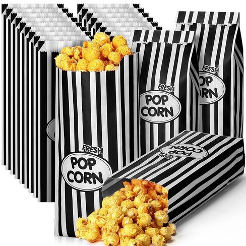 500 قطعة من أكياس الفشار بوزن 2 أونصة من أكياس ورق الفشار المخططة وأكياس الفشار الرجعية للاستعمال مرة واحدة للحفلات ومسرح الأفلام والمهرجانات ومستلزمات الحفلات ذات الطابع السينمائي (أحمر) in Kuwait