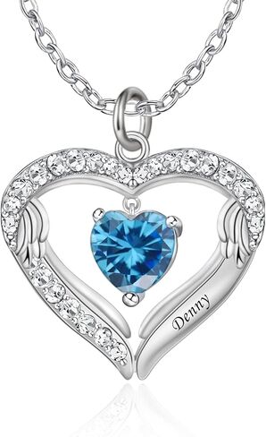 قلادة الأمهات الشخصية مع 1-6 أسماء وأحجار الميلاد مقلدة قلادة قلادة على شكل قلب مخصصة للأم قلادة الأم المخصصة لعيد الميلاد in Kuwait