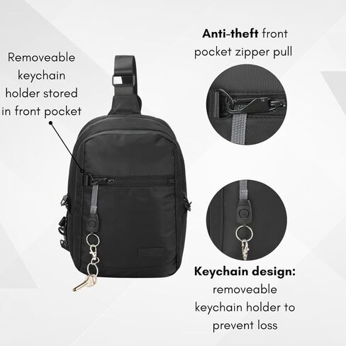 Anti theft Crossbody Bag, Best Travel for Men, Slash Resistant Nylon Fabric, RFID Shielding, Water Resistant, 8l Capacity; Safeguard Your Belongings against Thieves. in Saudi Arabia