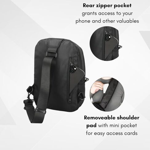 Anti theft Crossbody Bag, Best Travel for Men, Slash Resistant Nylon Fabric, RFID Shielding, Water Resistant, 8l Capacity; Safeguard Your Belongings against Thieves. in Saudi Arabia