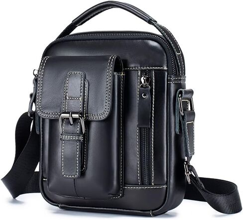 Men's Leather Crossbody Bag - Stylish & Functional Daily Companion in Kuwait