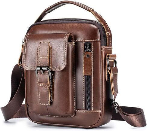 Men's Leather Crossbody Bag - Stylish & Functional Daily Companion in Kuwait