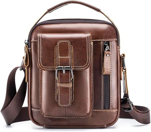 Men's Leather Crossbody Bag - Stylish & Functional Daily Companion in Kuwait