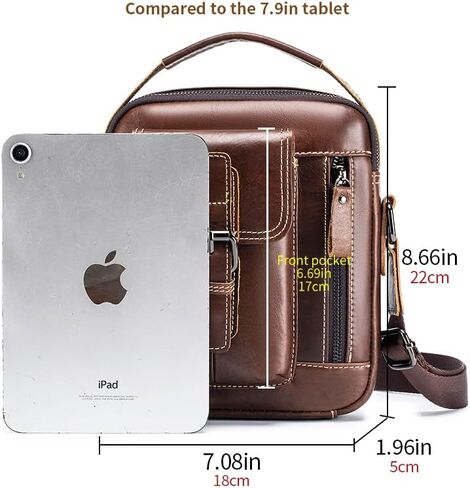 Men's Leather Crossbody Bag - Stylish & Functional Daily Companion in Kuwait
