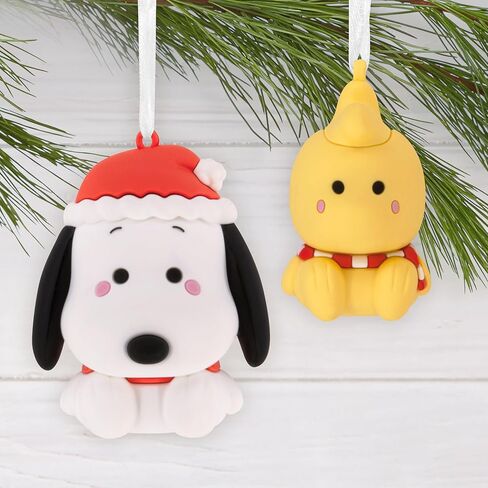Hallmark Better Together Peanuts Holiday Snoopy and Woodstock Magnetic Christmas Ornaments, Set of 2, Gifts for Peanuts Fans in Saudi Arabia