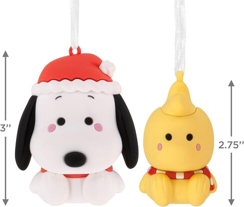 Hallmark Better Together Peanuts Holiday Snoopy and Woodstock Magnetic Christmas Ornaments, Set of 2, Gifts for Peanuts Fans in Saudi Arabia