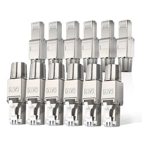6 pack RJ45 Tool Free Cat 8 ، CAT8 Field Field Clop محمية RJ45 مقابس معيارية لعام 2000 ميجا هرتز in Kuwait