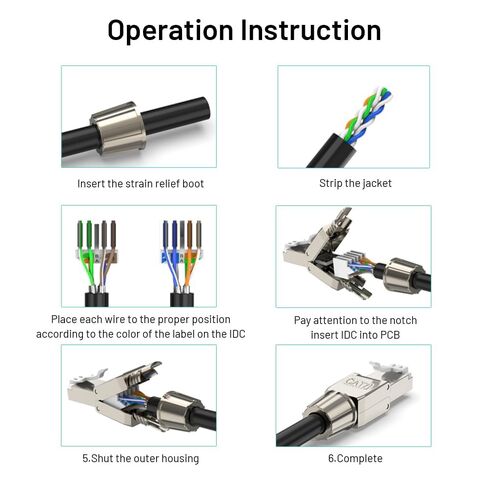 6 pack RJ45 Tool Free Cat 8 ، CAT8 Field Field Clop محمية RJ45 مقابس معيارية لعام 2000 ميجا هرتز in Kuwait