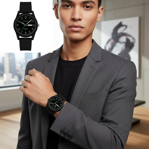 Watches for Men Watches with Soft Band Learning Time 50M Waterproof Watch with Calendar for Daily & Business Wear Easy to Read in Saudi Arabia