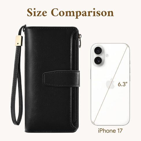 Mayski Wallet for Women Large Capacity Bifold RFID Blocking Vegan PU Leather Credit Card Holder Wristlet Women Wallet with Zipper Coin Pocket, 27 Card Slots & 3 ID Windows in Saudi Arabia