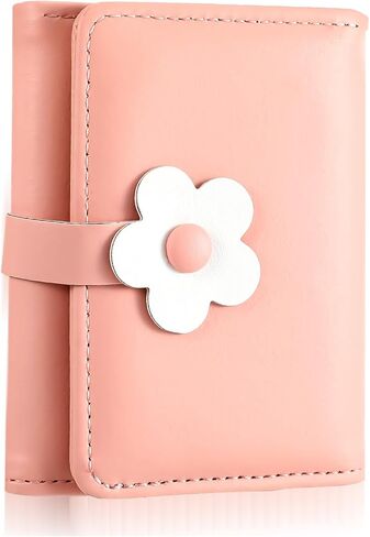 Cute Small Wallet Coin Purse Kawaii Flower Card Wallets for Girls Women ID Credit Card Holder(Pink) in Saudi Arabia