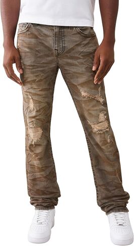 True Religion Men's Stacked Rocco SN Stitching No Flap Jeans – Slim Fit Stretch Denim with Clean Back Pockets in Saudi Arabia