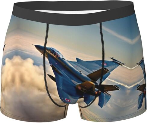 طباعة الطائرات المقاتلة سراويل بوكسر مرنة استثنائية ممتصة للعرق، بوكسر مرن ممتاز للرجال in Kuwait