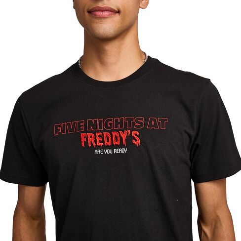 Five Nights at Freddy's Black & White Character Art Men's Black Crew Neck Short Sleeve T-Shirt in Saudi Arabia