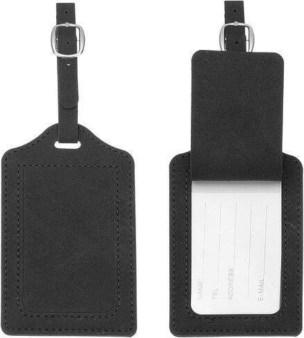 PATIKIL Suitcase Tags, Deep Green Leather Luggage Name Tags Travel Accessories Airplane Essentials with Private Protection for Flying Hotel Check in Luggage Bags Men Women, 2 Pcs in Saudi Arabia