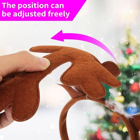 2Pcs Christmas Headband Antlers Reindeer Headband Antlers Hair Hoop Headpiece for Christmas Easter Halloween Party(Dark Brown Light Brown) in Saudi Arabia