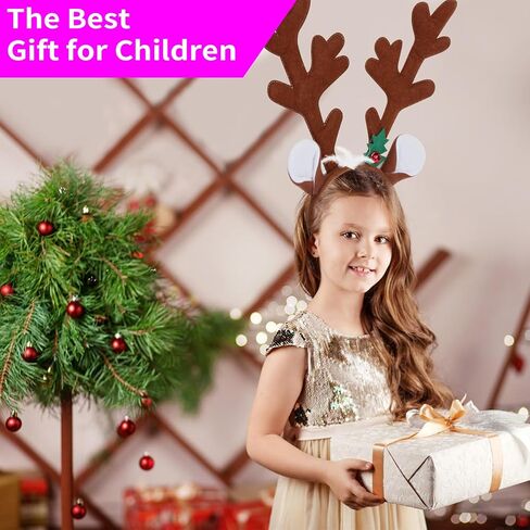 2Pcs Christmas Headband Antlers Reindeer Headband Antlers Hair Hoop Headpiece for Christmas Easter Halloween Party(Dark Brown Light Brown) in Saudi Arabia