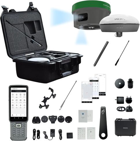 SMA20RTK PPK PPP IMU NOAA certificated GNSS Land Surveying Equipment Rover Base Collector with Software, 25km Distance 3±cm Accuracy by PPK, (Exclude Tripod&Pole) in Kuwait