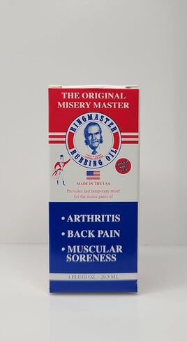 Ringmaster Rubbing Oil Pain Relief Since 1950 Made in USA for Arthritis, Rheumatism, Muscular Joint Soreness (1 oz) in Saudi Arabia