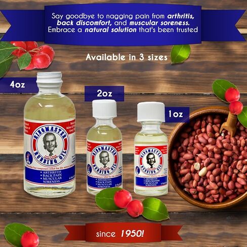 Ringmaster Rubbing Oil Pain Relief Since 1950 Made in USA for Arthritis, Rheumatism, Muscular Joint Soreness (1 oz) in Saudi Arabia