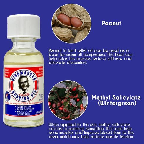 Ringmaster Rubbing Oil Pain Relief Since 1950 Made in USA for Arthritis, Rheumatism, Muscular Joint Soreness (1 oz) in Saudi Arabia
