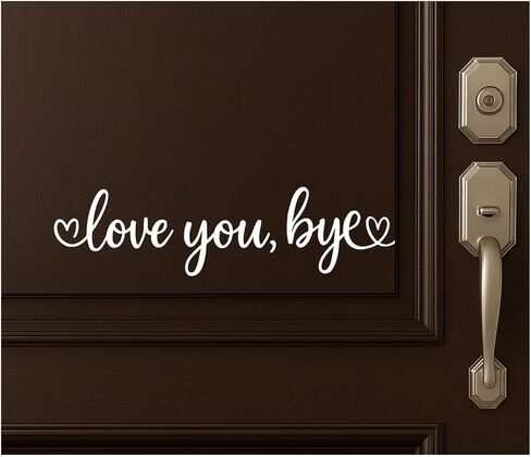 ملصق Love You Bye للباب الأمامي، ملصق حائط من الفينيل اقتباس كلمات، ملصق للباب الأمامي للعناية، ملصق جدار المدخل من الفينيل اقتباس، أسود، 18 * 5 بوصة in Kuwait