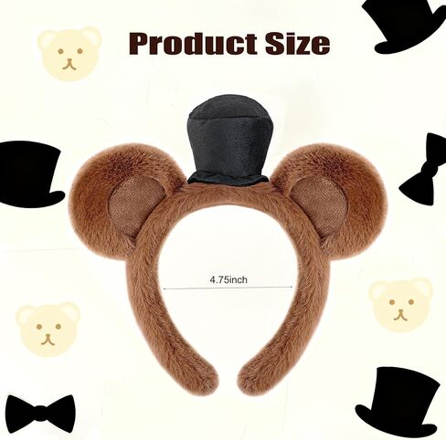 Bear Costume Set with Headband,Bow Tie and Microphone Prop for Halloween Cosplay Dress Up in Saudi Arabia