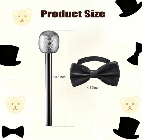 Bear Costume Set with Headband,Bow Tie and Microphone Prop for Halloween Cosplay Dress Up in Saudi Arabia