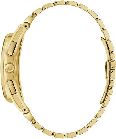 Bulova Men's CURV Chronograph Gold-Tone Stainless Steel Bracelet Watch | 41mm | 97A160 in Saudi Arabia