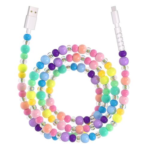 USB to USB C Cable 6FT 60W White Pearl USB iPhone Charger Cord 2M Beaded Phone Type C Charger Fast Charging Cable Cord for iPhone 16 15 Plus Pro Max 16E Samsung Galaxy S25 S24 S23 in Saudi Arabia
