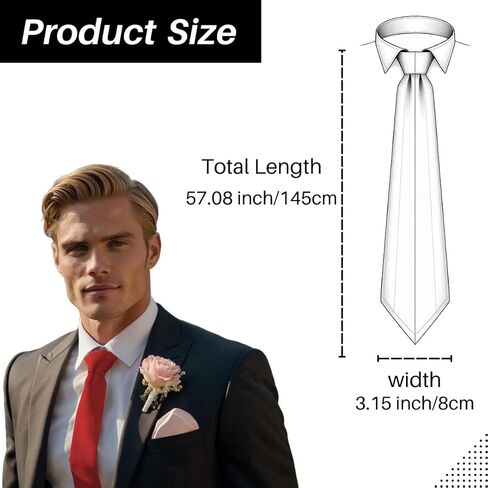 Men's Ties 3.15" Solid Tie Pure Color Classic Mens Necktie, Premium Formal Black Ties for Men in Saudi Arabia