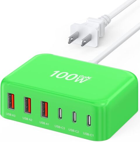 USB Charger Block, 45W 6-Port USB Charging Station for Multiple Devices, 5 USB A and USB A Charger Tower Fast Charging Dock Hub Power Strip for iPhone iPad Tablets Android Smartphones, Home Office Use in Saudi Arabia