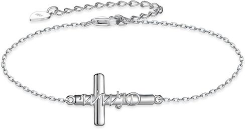 WWJD What Would Jesus Do/God Is Within Her She Will Not Fall Bracelet 925 Sterling Silver Cross Jesus Bibler Verse Christian Religious Jewelry Gift for Women Best Friend Bestie in Saudi Arabia
