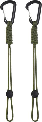 2-Pack Paracord Keychains with Clips, 10 Inch Braided Lanyard Strap D Ring Adjustable Buckle Backpack Accessories for Camping/Hiking/Fishing/Traveling/Outdoor [Gray] in Saudi Arabia