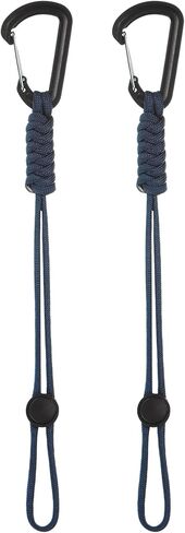 2-Pack Paracord Keychains with Clips, 10 Inch Braided Lanyard Strap D Ring Adjustable Buckle Backpack Accessories for Camping/Hiking/Fishing/Traveling/Outdoor [Gray] in Saudi Arabia
